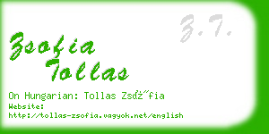 zsofia tollas business card